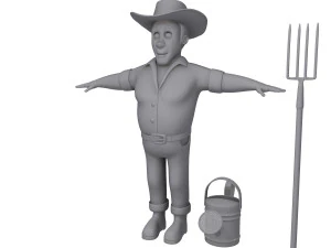 farmer 03 cartoon 3D Model