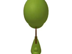 Trees cartoon set 01 3D Model
