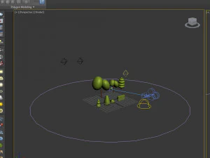 Trees cartoon set 01 3D Model