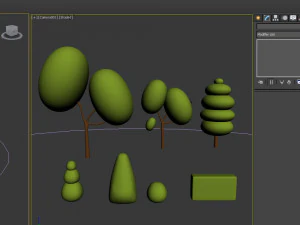 Trees cartoon set 01 3D Model