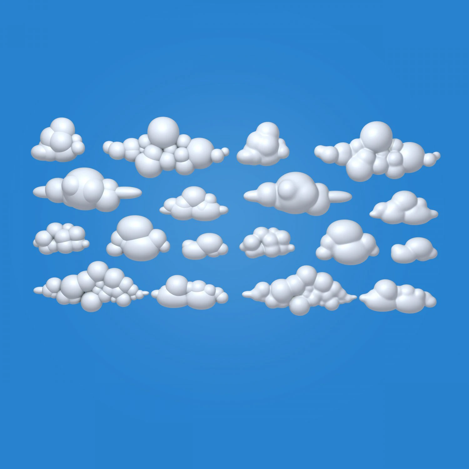 clouds cartoon 04 3D Model .c4d .max .obj .3ds .fbx .stl .blend 