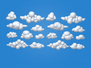 clouds cartoon 04 3D Model