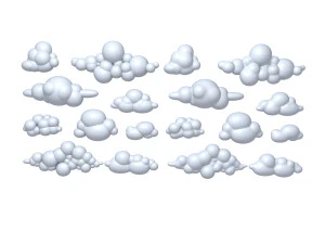 clouds cartoon 04 3D Model