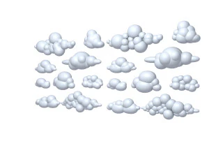 clouds cartoon 04 3D Model