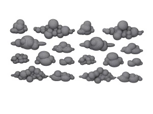clouds cartoon 04 3D Model