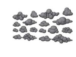 clouds cartoon 04 3D Model