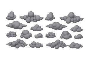 clouds cartoon 04 3D Model