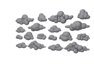 clouds cartoon 04 3D Model
