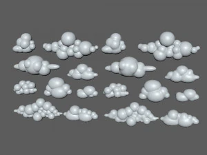 clouds cartoon 04 3D Model