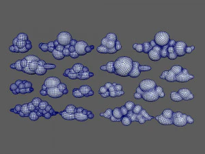 clouds cartoon 04 3D Model
