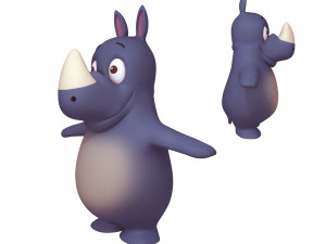 rhino cartoon 3D Model