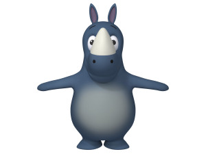 rhino cartoon Model 3D