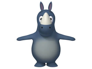 rhino cartoon 3D Model