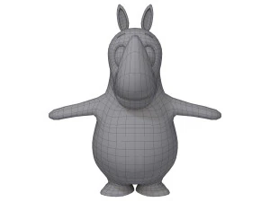 rhino cartoon 3D Model