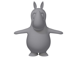 rhino cartoon Model 3D