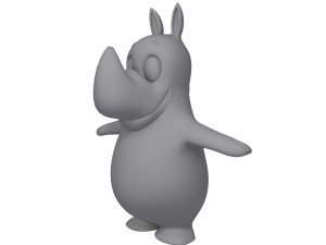rhino cartoon Model 3D
