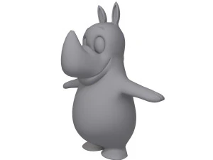 rhino cartoon 3D Model