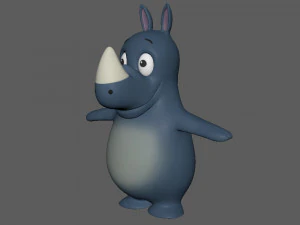 rhino cartoon 3D Model