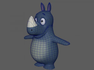 rhino cartoon 3D Model