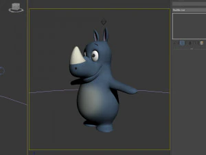 rhino cartoon 3D Model