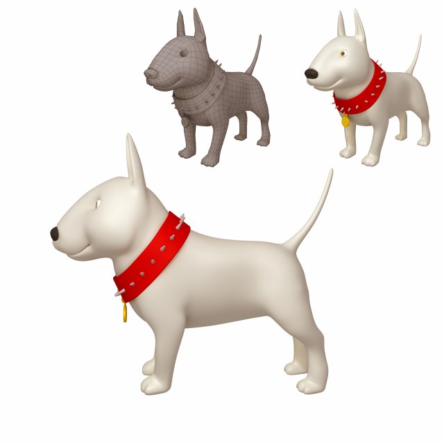 dog cartoon 02 Model 3D .c4d .max .obj .3ds .fbx .stl .blend 