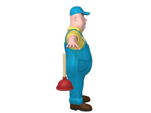 plumber worker cartoon 3D Model