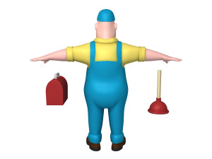 plumber worker cartoon Modelo 3D