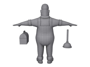 plumber worker cartoon Modelo 3D