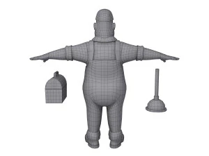 plumber worker cartoon 3D Model