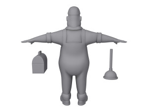 plumber worker cartoon Modelo 3D