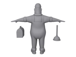plumber worker cartoon 3D Model