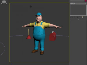 plumber worker cartoon 3D Model
