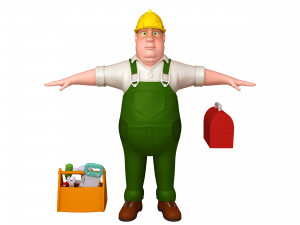 worker 03 cartoon 3D Model