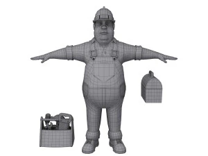 iş&ccedil;i 03 &ccedil;izgi film 3D Model