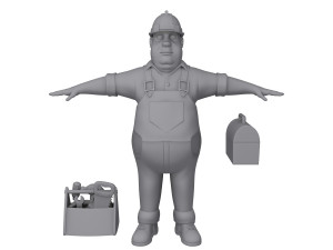 worker 03 cartoon Modelo 3D