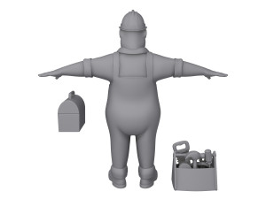 worker 03 cartoon Modelo 3D