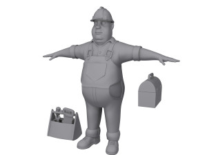 worker 03 cartoon Modelo 3D