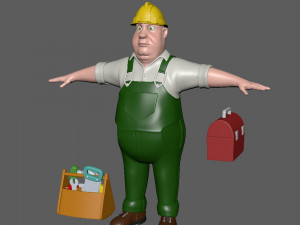 worker 03 cartoon Modelo 3D