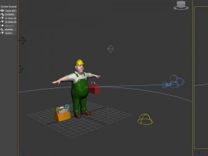 iş&ccedil;i 03 &ccedil;izgi film 3D Model