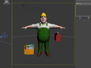 iş&ccedil;i 03 &ccedil;izgi film 3D Model