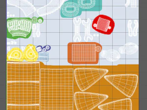 iş&ccedil;i 03 &ccedil;izgi film 3D Model