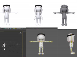 stickman 15 characters collection rigged 3D 모델