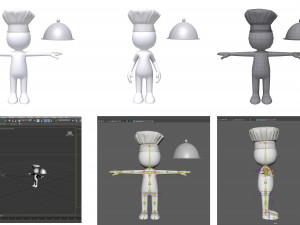 stickman 15 characters collection rigged 3D 모델