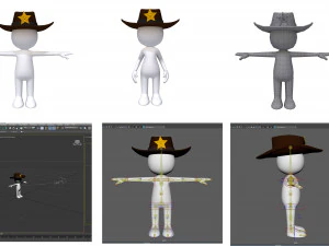 stickman 15 characters collection rigged 3D Model