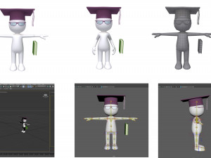 stickman 15 characters collection rigged 3D 모델