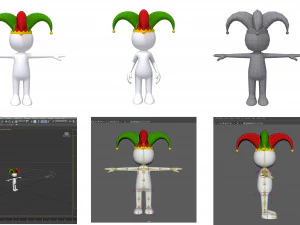 stickman 15 characters collection rigged 3D Model