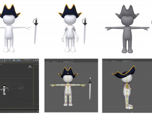 stickman 15 characters collection rigged 3D 모델
