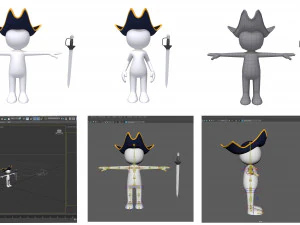 stickman 15 characters collection rigged 3D Model