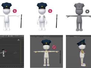 stickman 15 characters collection rigged 3D 모델