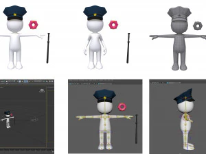 stickman 15 characters collection rigged 3D Model